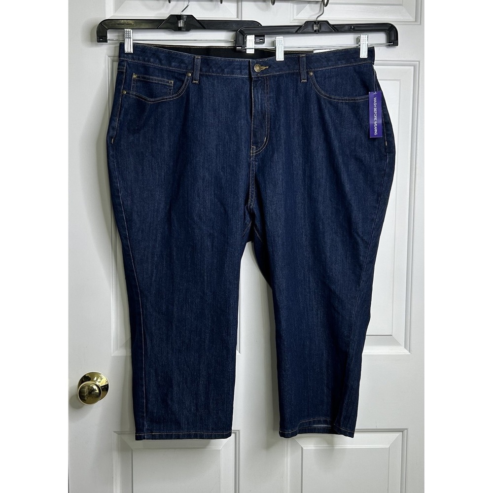 CATHERINES The Universal Denim Capri Jeans Womens 26W New Read Stretch Waist